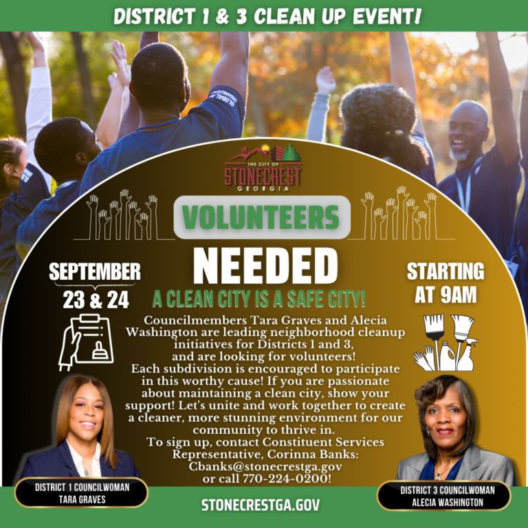 Stonecrest Councilmembers to Hold Neighborhood Cleanup Initiatives